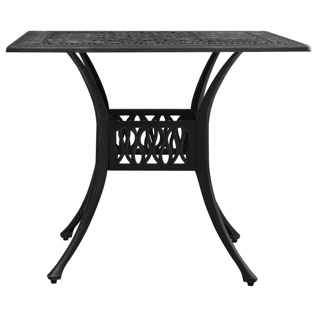 vidaXL Sodo staliukas, juodos spalvos, 90x90x73cm, lietas aliuminis цена и информация | Lauko stalai, staliukai | pigu.lt