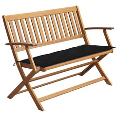 vidaXL Sodo suoliukas su pagalvėle, 120cm, akacijos medienos masyvas цена и информация | Садовые скамейки | pigu.lt