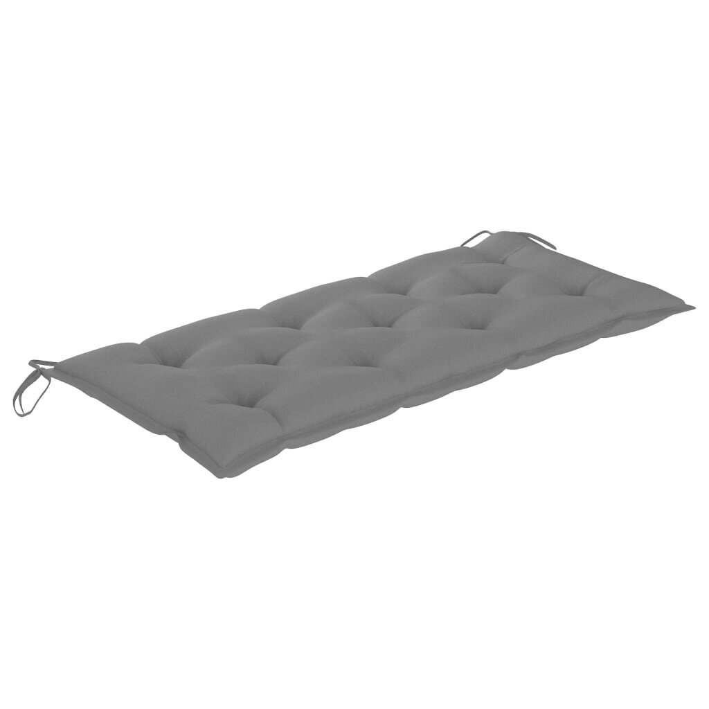 vidaXL Sodo suoliukas su pagalvėle, 120cm, bambukas (41504+314945) kaina ir informacija | Lauko suolai | pigu.lt
