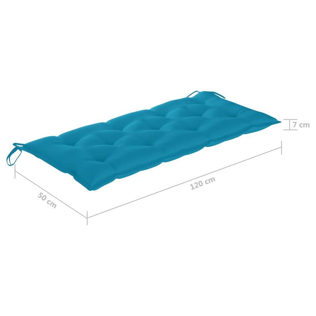 vidaXL Sodo suoliukas su pagalvėle, 120cm, bambukas (41504+314948) kaina ir informacija | Lauko suolai | pigu.lt