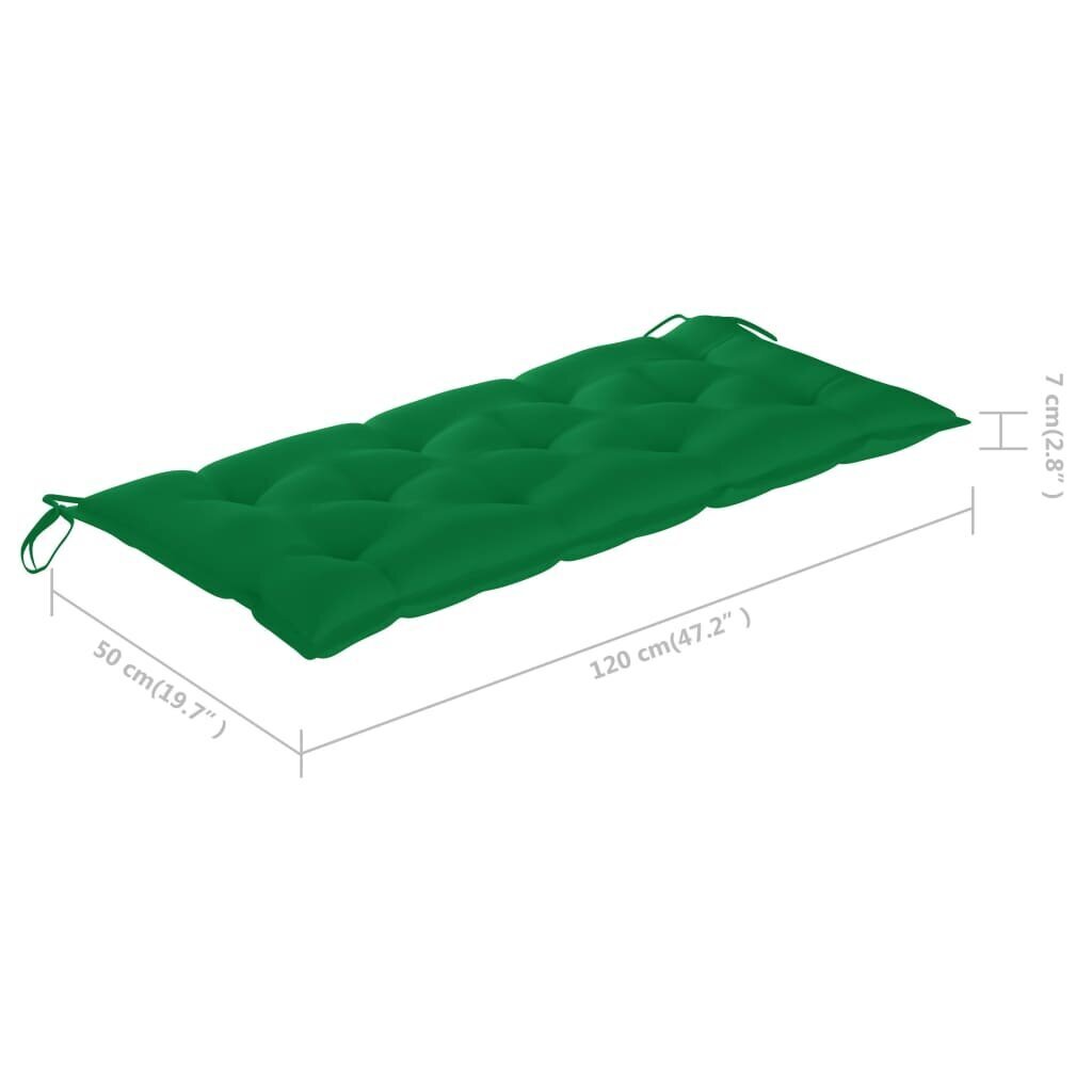 vidaXL Sodo suoliukas su pagalvėle, 120cm, bambukas (41504+314949) kaina ir informacija | Lauko suolai | pigu.lt