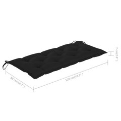 vidaXL Sodo suoliukas su pagalvėle, 120cm, bambukas (41504+314951) kaina ir informacija | Lauko suolai | pigu.lt