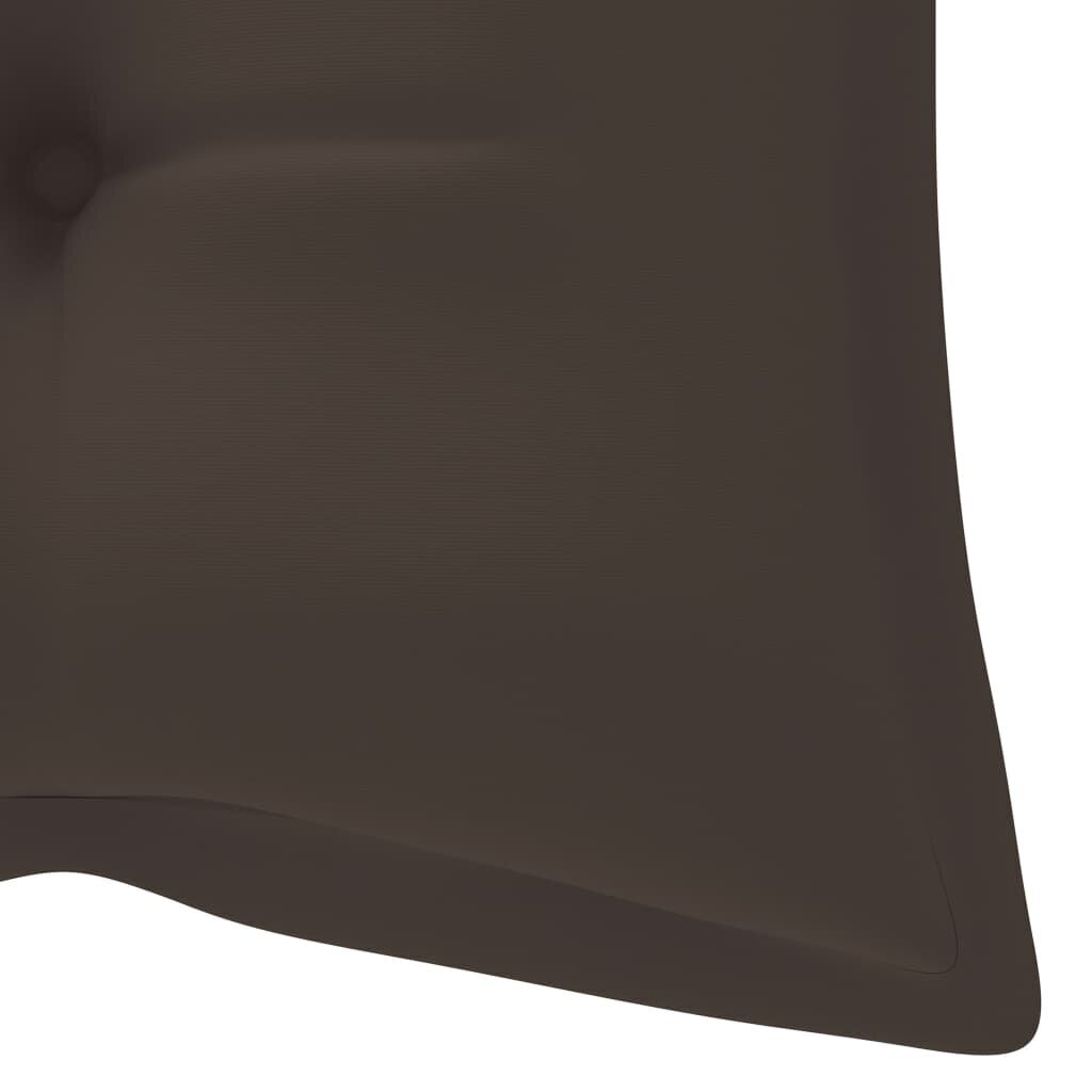 vidaXL Sodo suoliukas su pagalvėle, 120cm, bambukas (41504+314952) kaina ir informacija | Lauko suolai | pigu.lt