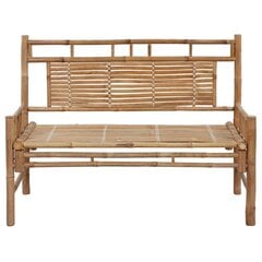 vidaXL Sodo suoliukas su pagalvėle, 120cm, bambukas (41504+314952) цена и информация | Садовые скамейки | pigu.lt