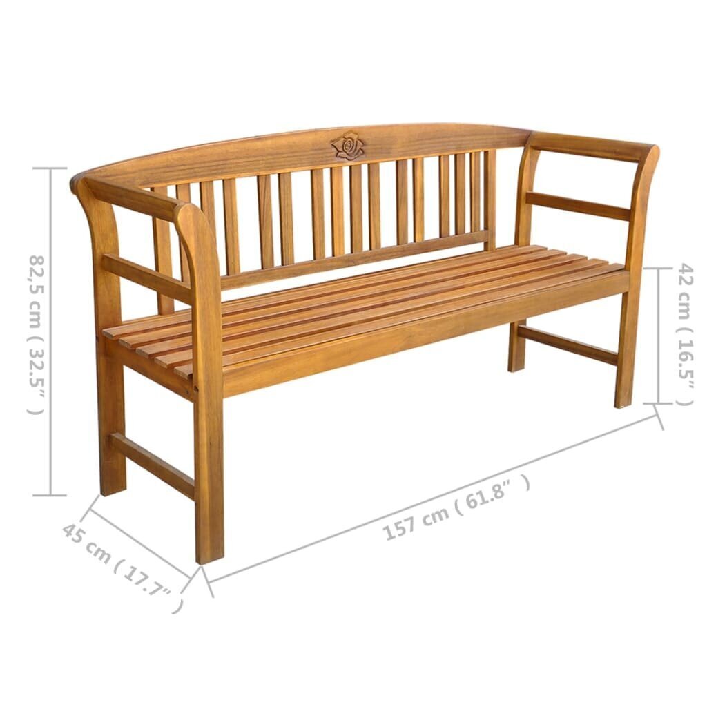 Sodo suoliukas su pagalvėle, 157x45x82,5cm kaina ir informacija | Lauko suolai | pigu.lt