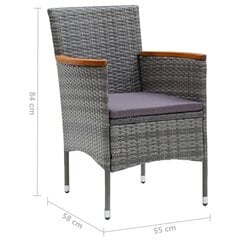 Столовый комплект, 7 частей, серого цвета цена и информация | Комплекты уличной мебели | pigu.lt