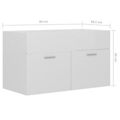 Spintelė praustuvui, 80x38,5x46 cm, balta цена и информация | Шкафчики для ванной | pigu.lt