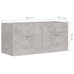Spintelė praustuvui, betono pilka, 100x38,5x46cm, mdp цена и информация | Шкафчики для ванной | pigu.lt