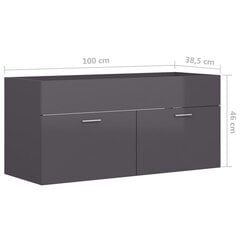 Spintelė praustuvui, 100x38,5x46 cm, pilka цена и информация | Шкафчики для ванной | pigu.lt