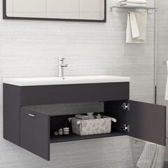 Spintelė praustuvui, 100x38,5x46 cm, juoda цена и информация | Шкафчики для ванной | pigu.lt