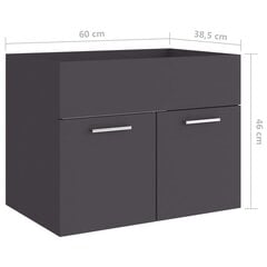 Spintelė praustuvui, pilka, 60x38,5x46cm, mdp цена и информация | Шкафчики для ванной | pigu.lt