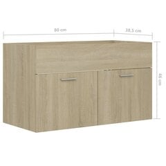 Spintelė praustuvui, 80x38,5x46 cm, ruda цена и информация | Шкафчики для ванной | pigu.lt
