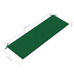 Sudedamas sodo suoliukas su pagalvėle, 159x57,5x90 cm, ruda kaina ir informacija | Lauko suolai | pigu.lt