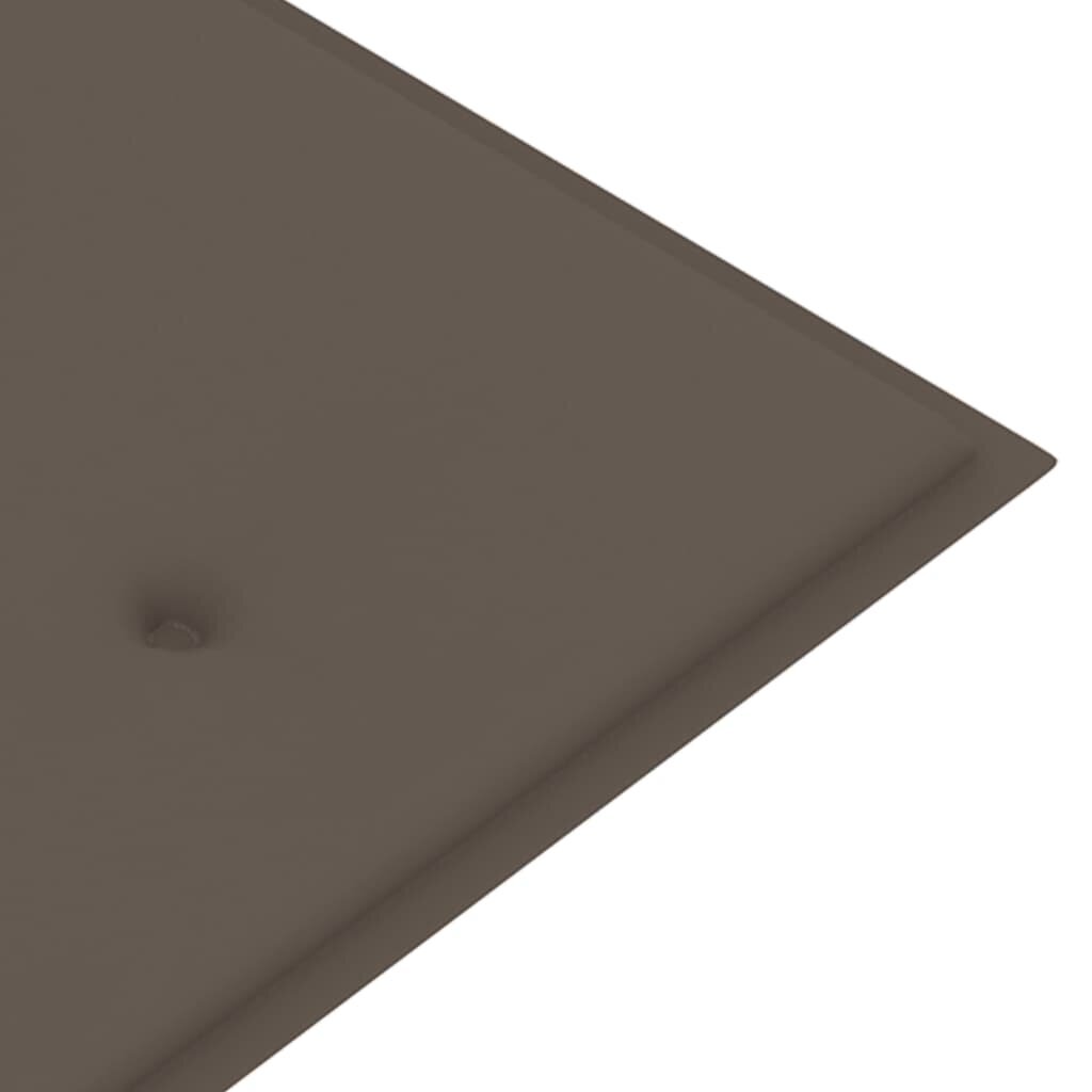 Sudedamas sodo suoliukas su pagalvėle, 159 cm, rudas kaina ir informacija | Lauko suolai | pigu.lt