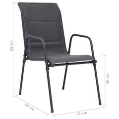 Sudedamos sodo kėdės, 2vnt., pilkos kaina ir informacija | Lauko kėdės, foteliai, pufai | pigu.lt