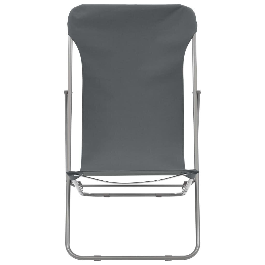 Sulankstomos paplūdimio kėdės, 2 vnt., pilkos kaina ir informacija | Lauko kėdės, foteliai, pufai | pigu.lt