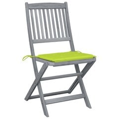 Sulankstomos lauko kėdės su pagalvėmis, 2 vnt, pilkos kaina ir informacija | Lauko kėdės, foteliai, pufai | pigu.lt