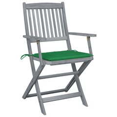 Sulankstomos lauko kėdės su pagalvėmis, 2 vnt, pilkos kaina ir informacija | Lauko kėdės, foteliai, pufai | pigu.lt