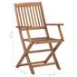Sulankstomos lauko kėdės, 2vnt., akacijos medienos masyvas цена и информация | Lauko kėdės, foteliai, pufai | pigu.lt