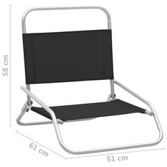 Sulankstomos paplūdimio kėdės, 2 vnt., juodos kaina ir informacija | Lauko kėdės, foteliai, pufai | pigu.lt