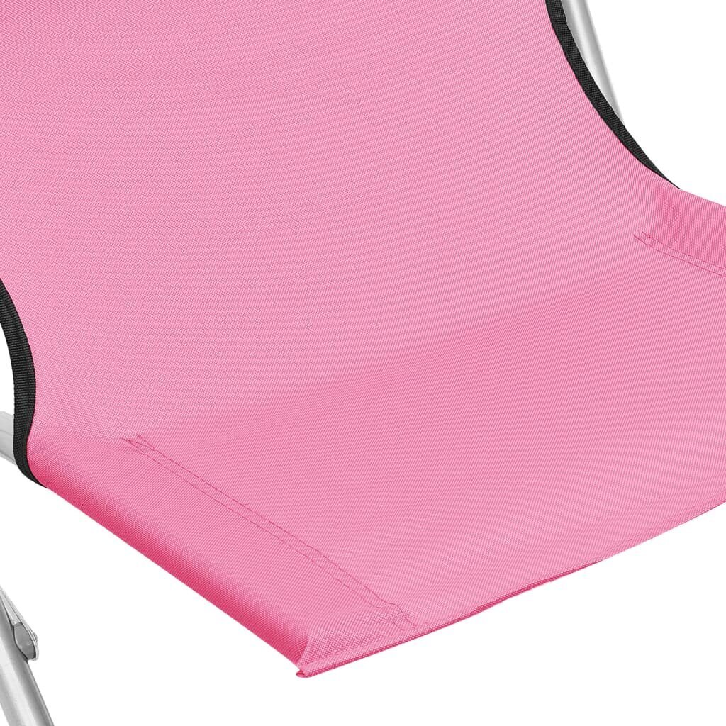 Sulankstomos paplūdimio kėdės, 2 vnt., rožinės kaina ir informacija | Lauko kėdės, foteliai, pufai | pigu.lt