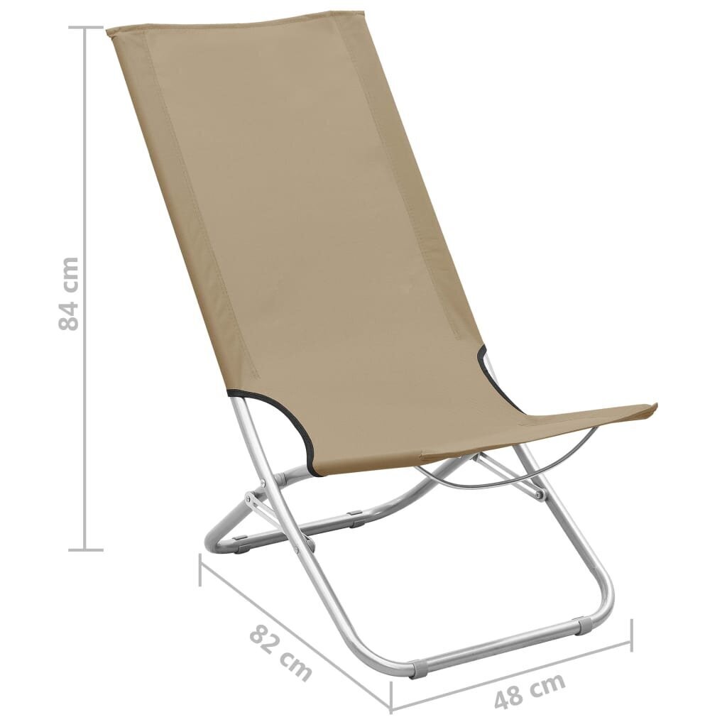 Sulankstomos paplūdimio kėdės, 2 vnt., rudos kaina ir informacija | Lauko kėdės, foteliai, pufai | pigu.lt