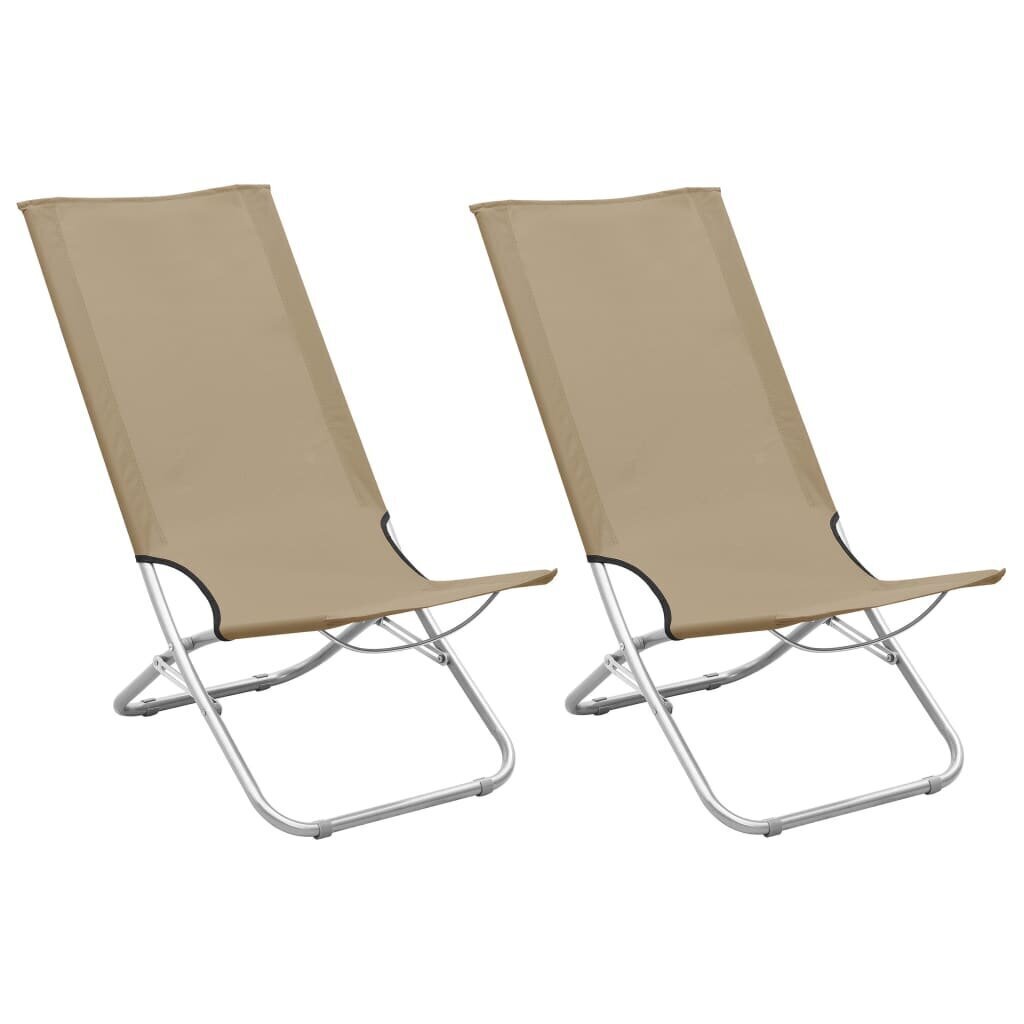Sulankstomos paplūdimio kėdės, 2 vnt., rudos kaina ir informacija | Lauko kėdės, foteliai, pufai | pigu.lt