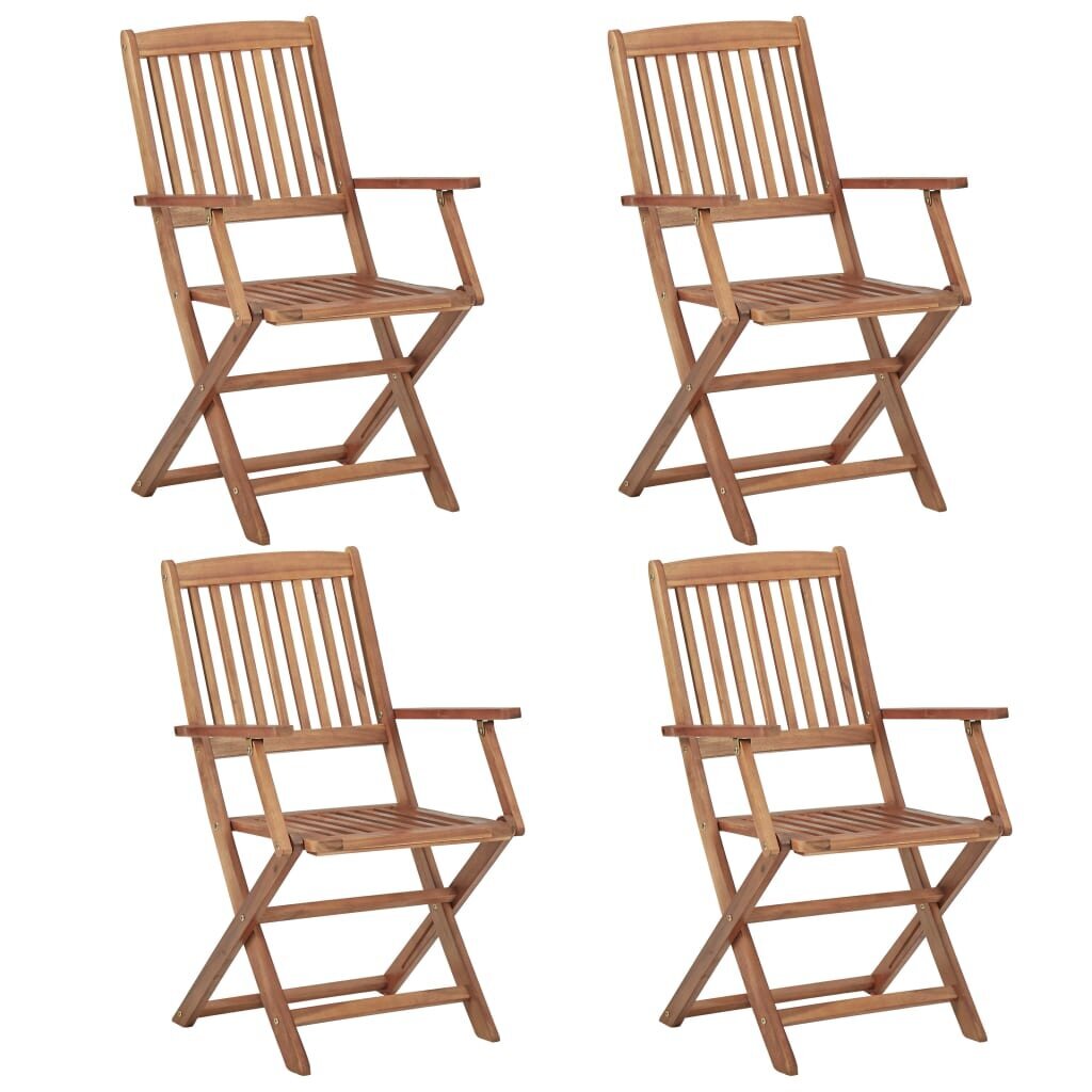 Sulankstomos sodo kėdės su pagalvėmis, 4vnt. kaina ir informacija | Lauko kėdės, foteliai, pufai | pigu.lt