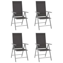 Sulankstomos sodo kėdės, 4 vnt., juodos kaina ir informacija | Lauko kėdės, foteliai, pufai | pigu.lt