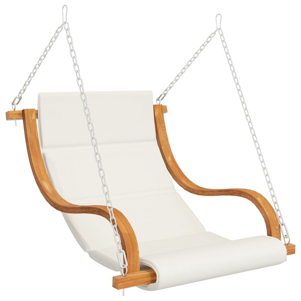 Supama kėdė su pagalvėle, balta / ruda kaina ir informacija | Lauko kėdės, foteliai, pufai | pigu.lt
