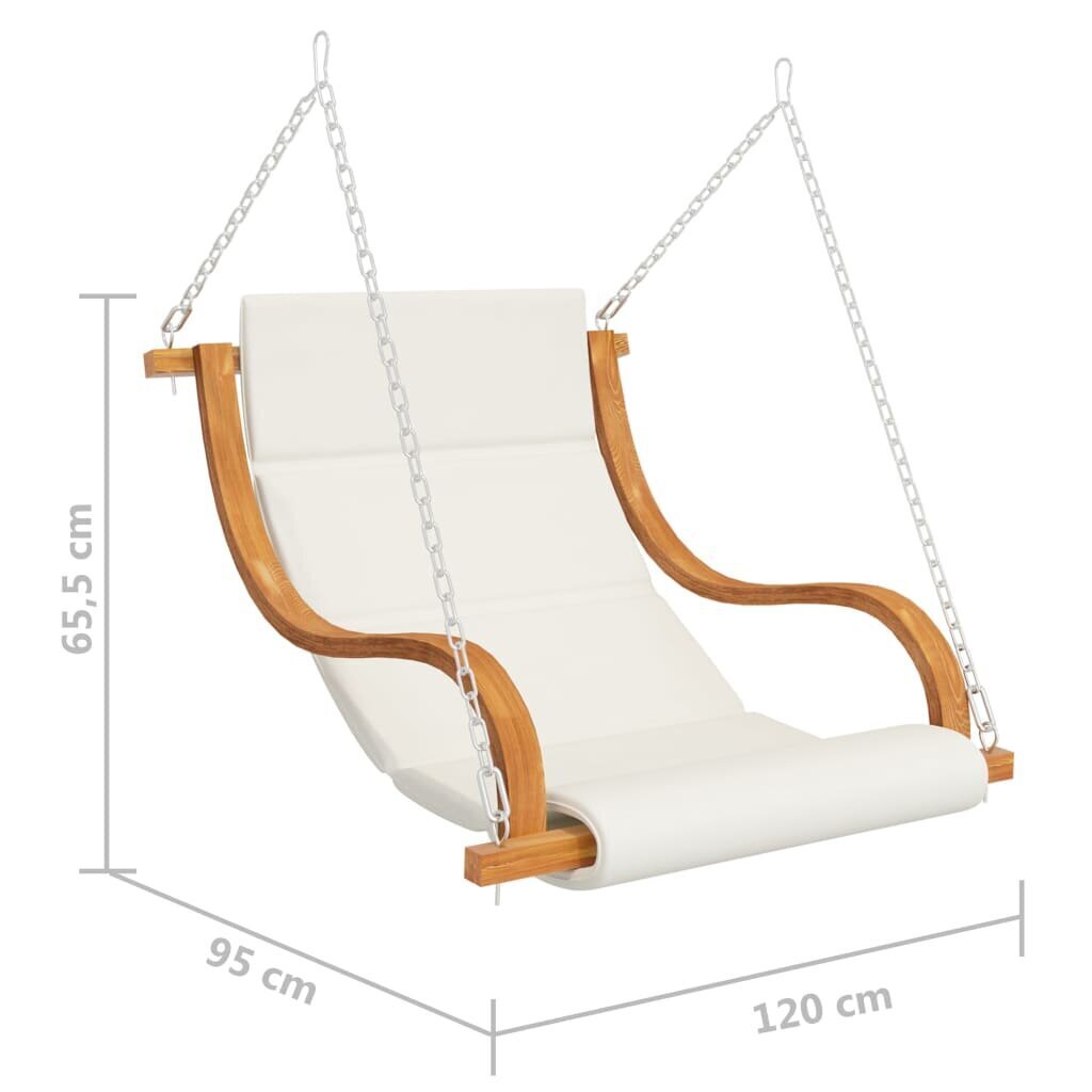 Supama kėdė su pagalvėle, balta / ruda kaina ir informacija | Lauko kėdės, foteliai, pufai | pigu.lt
