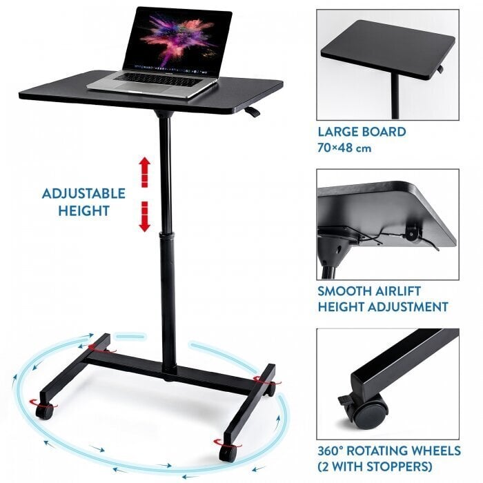 Tatkraft mobilus kompiuterio stalas Focus Airlift Sit-Stand kaina ir informacija | Kompiuteriniai, rašomieji stalai | pigu.lt