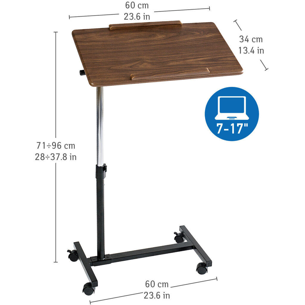 Nešiojamo kompiuterio staliukas Tatkraft Gain 60x34cm, rudas/juodas цена и информация | Kompiuteriniai, rašomieji stalai | pigu.lt