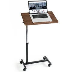 Стол для ноутбука на колесах Tatkraft Gain, L60xH71-96xD34 см, большая столешница 60х34 см цена и информация | Компьютерные, письменные столы | pigu.lt