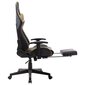 vidaXL Žaidimų kėdė su pakoja, juoda ir auksinė, dirbtinė oda kaina ir informacija | Biuro kėdės | pigu.lt