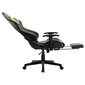 vidaXL Žaidimų kėdė su pakoja, juoda ir auksinė, dirbtinė oda kaina ir informacija | Biuro kėdės | pigu.lt
