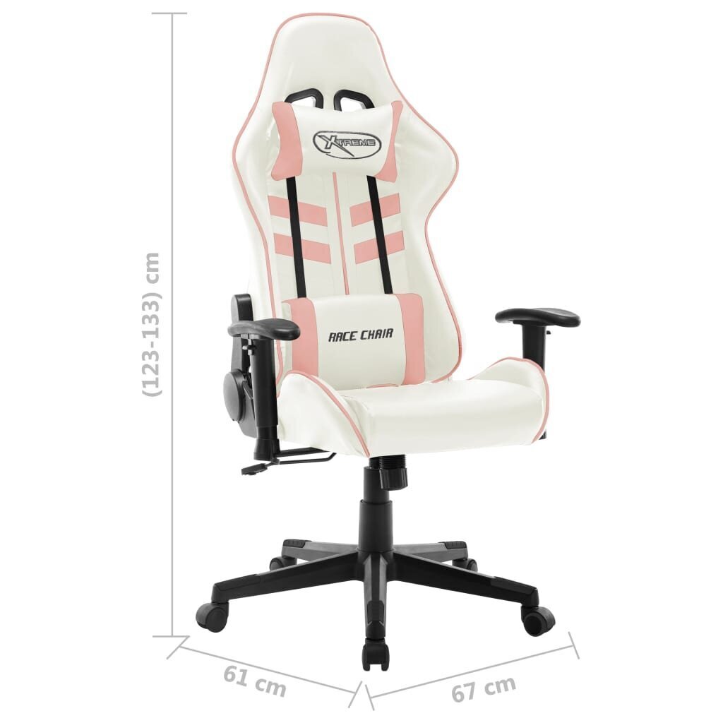 Žaidimų kėdė, balta ir rožinė kaina ir informacija | Biuro kėdės | pigu.lt