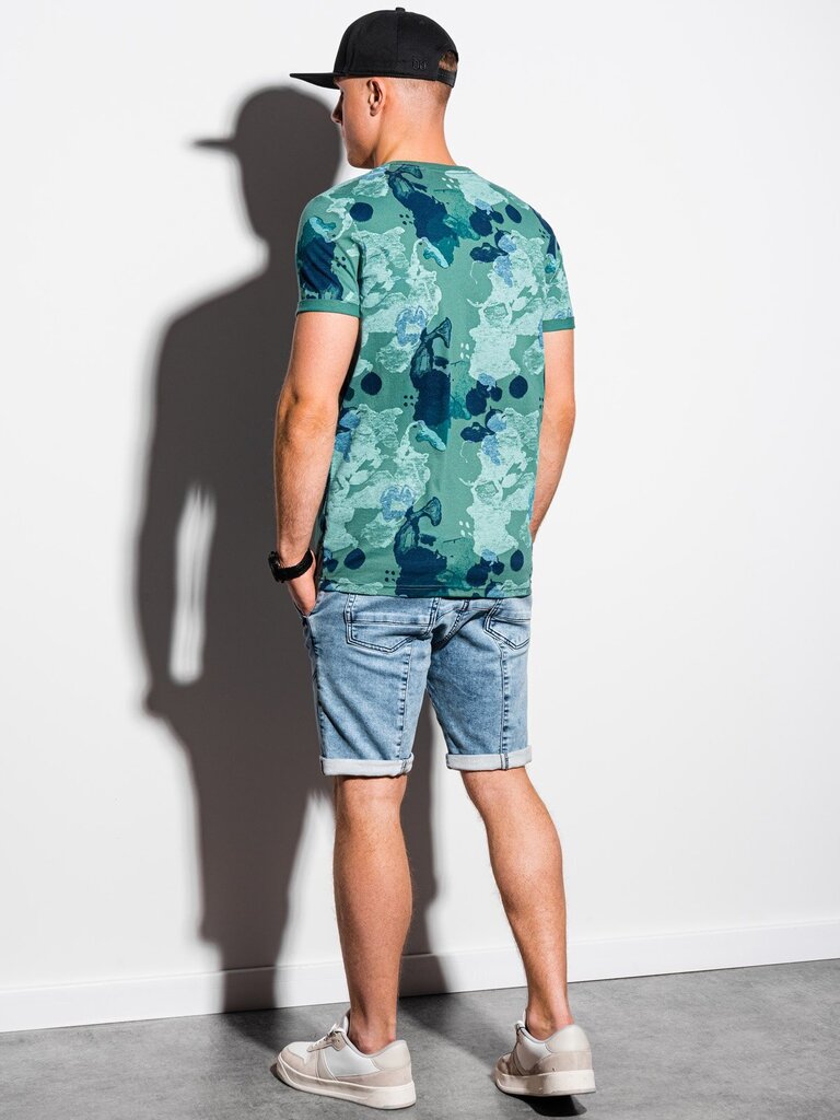Marškinėliai vyrams Ombre S1377, žali цена и информация | Vyriški marškinėliai | pigu.lt