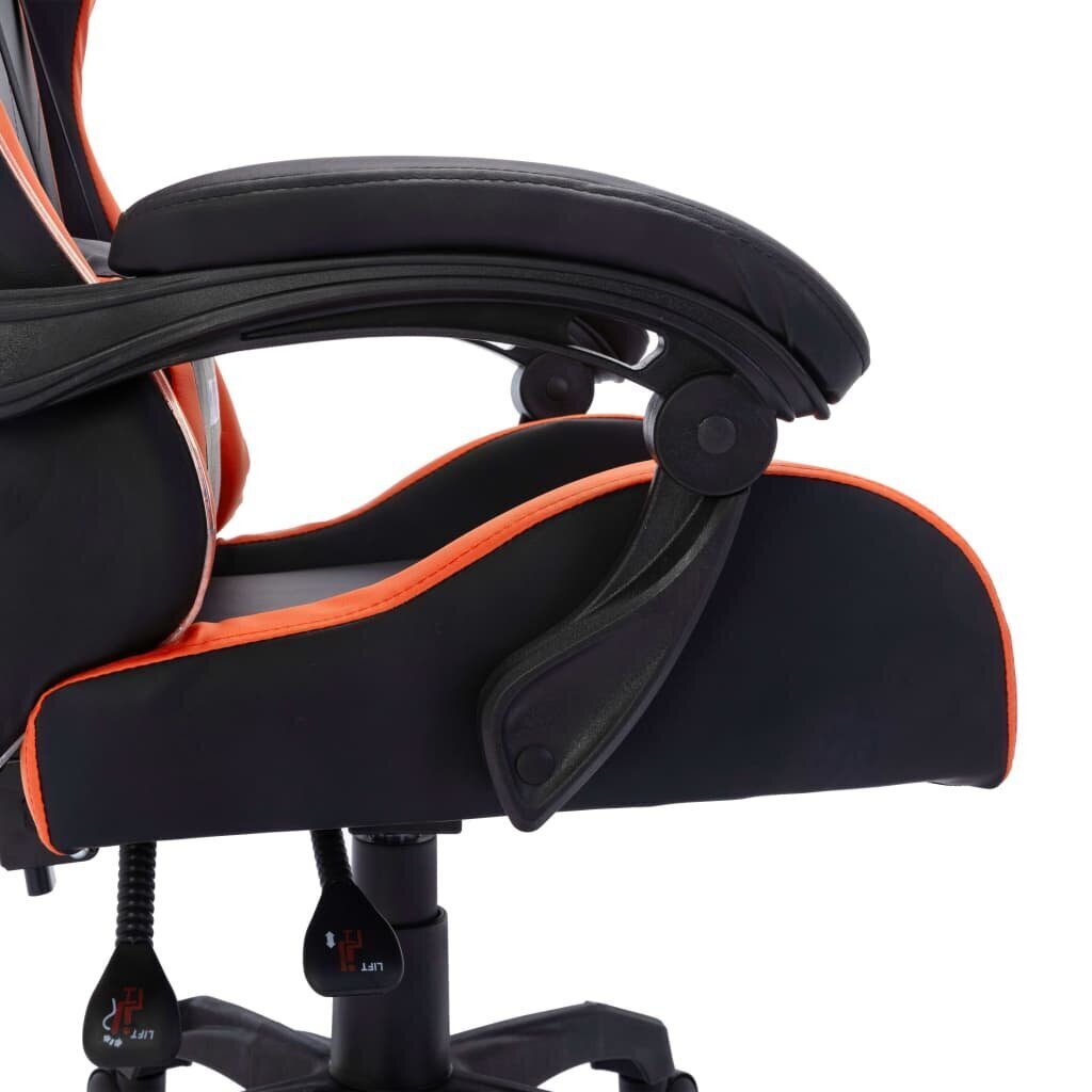Žaidimų kėdė su LED lemputėmis, oranžinė ir juoda kaina ir informacija | Biuro kėdės | pigu.lt