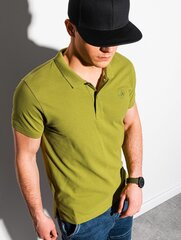 Polo marškinėliai vyrams Ombre S1374, žali kaina ir informacija | Vyriški marškinėliai | pigu.lt