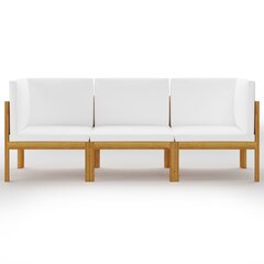 Trivietė sodo sofa su pagalvėlėmis, akacijos medienos masyvas цена и информация | Садовые стулья, кресла, пуфы | pigu.lt