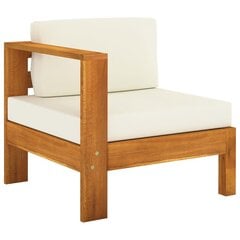 Trivietė sodo sofa su kreminėmis pagalvėmis, akacijos masyvas kaina ir informacija | Lauko kėdės, foteliai, pufai | pigu.lt