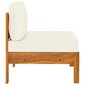 Trivietė sodo sofa su kreminėmis pagalvėmis, akacijos masyvas kaina ir informacija | Lauko kėdės, foteliai, pufai | pigu.lt