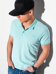 Рубашка поло мужская хлопковая S1374, светло-голубая цена и информация | Футболка мужская | pigu.lt