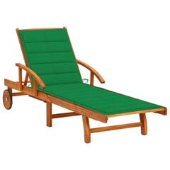 Sodo saulės gultas su čiužinuku, akacijos medienos masyvas цена и информация | Лежаки | pigu.lt
