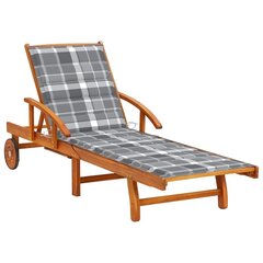 Sodo saulės gultas su čiužinuku, akacijos medienos masyvas цена и информация | Шезлонги | pigu.lt