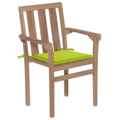 Sodo kėdės su šviesiai žaliomis pagalvėlėmis, 2 vnt, rudos цена и информация | Садовые стулья, кресла, пуфы | pigu.lt