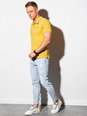Рубашка поло, мужская, хлопковая, S1374, желтая цена и информация | Футболка мужская | pigu.lt