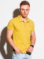 Рубашка поло, мужская, хлопковая, S1374, желтая цена и информация | Футболка мужская | pigu.lt
