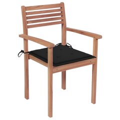 Sodo kėdės su juodomis pagalvėlėmis, 2vnt. kaina ir informacija | Lauko kėdės, foteliai, pufai | pigu.lt